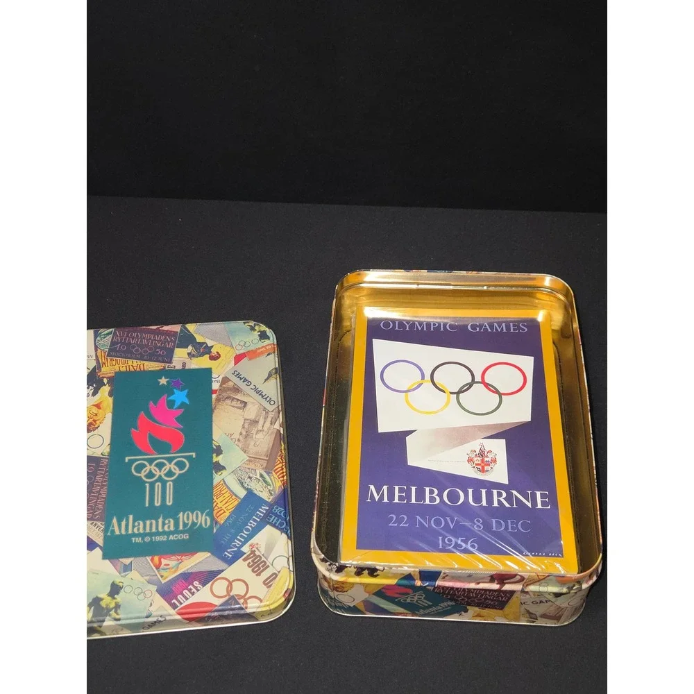 Atlanta 1996 Olympic Games Commemorative Tin with 1992 Melbourne Post Cards‎